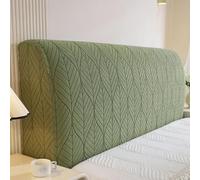 Housse de tête de lit en Tissu Jacquard Extensible à Motif de Feuilles Couleur Unie Simple, Housse Anti-poussière de tête de lit pour Lits Simples, Doubles et King Size- Green|| 150×50cm