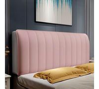 Housse de tête de lit en Tissu Peluche Doux, Housse de Protection Lavable et Facile à Installer pour Le Cadre de lit, idéale pour Recycler Les Anciennes têtes de lit.-Pink||150cm