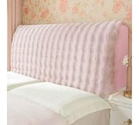 Housse De Tête De Lit en Velours Bulle avec Housse De Protection Anti-Poussière Housse De Tête De Lit Élastique Tout Compris pour Décoration De Chambre en Taille,Rose,150CM