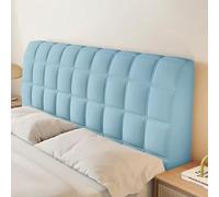 Housse de tête de lit en velours cristal extensible pour lit king size en cuir rembourré et bois - Protection de dossier anti-poussière - Bleu 1 à 190 cm