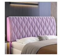 Housse De Tête De Lit en Velours Cristal pour Lit, Tissu Extensible Anti-poussière, pour Têtes De Lit King, Queen, Full Et Twin De 85 Cm De Hauteur(Purple,240cm)