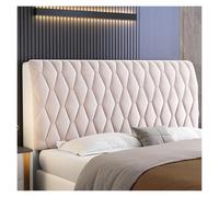 Housse De Tête De Lit en Velours Cristal pour Lit, Tissu Extensible Anti-poussière, pour Têtes De Lit King, Queen, Full Et Twin De 85 Cm De Hauteur(White,220cm)