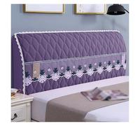 Housse De Tête De Lit En Velours De Qualité Supérieure Avec Poche De Rangement Extensible, Protection À 360° For Cadre De Lit, Décoration D'intérieur Améliorée, Plusieurs Couleurs(Purple,150cm)