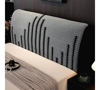 Housse de tête de lit en Velours Doux à Motif Simple, Housse Extensible Moderne pour têtes de lit de très Grands Lits Doubles, Anti-poussière et décorative- Gray|| 210cm