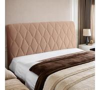 Housse de tête de lit en velours doux lavable et anti-poussière pour lit simple/double/king size Blanc cassé 190 cm