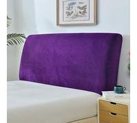Housse de Tête de Lit en Velours Extensible et Lavable Protection Anti-Poussière pour Chevet Rembourré Couverture Élastique Tout-en-Un Facile à Installer(Purple,King(200-215cm))