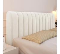 Housse de Tête de Lit En Velours HUIZHENSHENG, Housse de Protection Matelassée épaisse Et Anti-poussière Pour Lit Queen Size Et King Size, Blanc Cassé