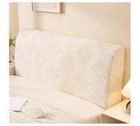 Housse De Tête De Lit En Velours Jacquard Extensible, Housse De Tête De Lit For Full Cal King Queen Size, Protection Universelle Anti-poussière À Couverture Complète(Diamond Cream,Full/43-55in)