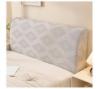 Housse De Tête De Lit En Velours Jacquard Extensible, Housse De Tête De Lit For Full Cal King Queen Size, Protection Universelle Anti-poussière À Couverture Complète(Diamond Lightgray,King/75-83in)