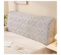 Housse De Tête De Lit En Velours Jacquard Extensible, Housse De Tête De Lit For Full Cal King Queen Size, Protection Universelle Anti-poussière À Couverture Complète(Circle Lightgray,Queen/55-67in)