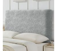 Housse De Tête De Lit Extensible en Jacquard Antidérapant pour Lits Doubles, Queen Et King Size - Protection Anti-poussière pour Tête De Lit Milk Ash-c Queen:140-160cm/56-63''