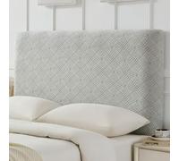 Housse De Tête De Lit Extensible en Jacquard Antidérapant pour Lits Doubles, Queen Et King Size - Protection Anti-poussière pour Tête De Lit Flax Ash-b Cal King:67-74''