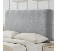 Housse De Tête De Lit Extensible en Jacquard Antidérapant pour Lits Doubles, Queen Et King Size - Protection Anti-poussière pour Tête De Lit Flax Ash-d Queen:140-160cm/56-63''