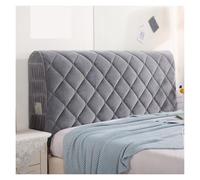 Housse De Tête De Lit Extensible En Velours Avec Rembourrage Matelassé, Universelle, Idéale For Le Salon Ou La Chambre À Coucher, Protège Vos Meubles Et Offre Un Confort Rafraîchissant.(Light grey,190
