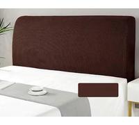 Housse de tête de lit extensible facile à utiliser, housse de protection de tête de lit anti-poussière de couleur unie pour chambre à coucher avec lit queen size ou king size-Amber Brown||1.2m
