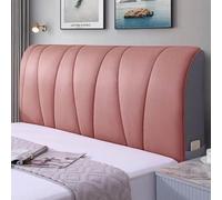 Housse de tête de lit extensible pour lit double - Housse en cuir épais, anti-poussière et protection tout compris, essentiel pour la rénovation de chambre à coucher (rose, 120 x 60 cm)