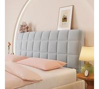 Housse de tête de lit extensible résistante à la poussière et lavable pour une variété de têtes de lit Beige 120 cm