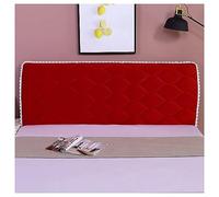 Housse de tête de lit, Housse de tête de lit, housse de protection rembourrée en velours extensible, matelassée, for lits jumeaux, queen size, full, king size, rouge, 220 cm(Red,220CM)