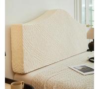 Housse de tête de lit irrégulière à Motif Simple et Couleur Unie, Housse Extensible Moderne pour têtes de lit, pour Lits Doubles Super King Size, Couverture complète-Beige|| 180cm
