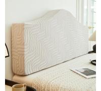 Housse de tête de lit irrégulière à Motif Simple et Couleur Unie, Housse Extensible Moderne pour têtes de lit, pour Lits Doubles Super King Size, Couverture complète- Gray 3|| 150cm