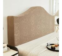 Housse de tête de lit irrégulière à Motif Simple et Couleur Unie, Housse Extensible Moderne pour têtes de lit, pour Lits Doubles Super King Size, Couverture complète- Coffee|| 220cm