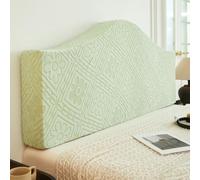 Housse de tête de lit irrégulière à Motif Simple et Couleur Unie, Housse Extensible Moderne pour têtes de lit, pour Lits Doubles Super King Size, Couverture complète- Green|| 180cm