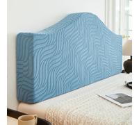 Housse de tête de lit irrégulière à Motif Simple et Couleur Unie, Housse Extensible Moderne pour têtes de lit, pour Lits Doubles Super King Size, Couverture complète- Blue 2|| 180cm