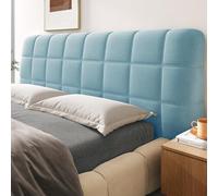 Housse de tête de lit Isolante et Extensible, Protection intégrale Contre la poussière, Protection des Meubles, économie d'énergie, idéale pour la Chambre à Coucher en Hiver.-Blue||220CM
