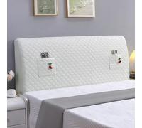 Housse de tête de lit matelassée à Motif Losanges, Housse de Protection antitaches, revêtement rembourré pour redonner Vie aux Anciennes têtes de lit- White||160CM