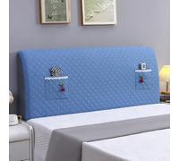 Housse de tête de lit matelassée à Motif Losanges, Housse de Protection antitaches, revêtement rembourré pour redonner Vie aux Anciennes têtes de lit- Blue||190CM