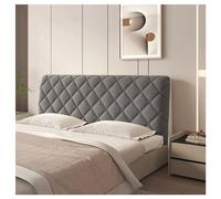 Housse de tête de lit matelassée épaisse, housse de tête de lit extensible et douce, protection universelle contre la poussière en peluche courte pour la décoration de la chambre, gris foncé, 120 cm