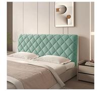 Housse de tête de lit matelassée épaisse, housse de tête de lit extensible et douce, protection universelle contre la poussière en peluche courte pour la décoration de la chambre, vert pois, 160 cm