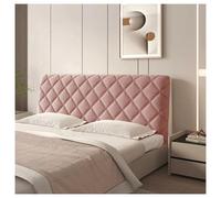 Housse de tête de lit matelassée épaisse, housse de tête de lit extensible et douce, protection universelle contre la poussière en peluche courte pour la décoration de la chambre, gris rose, 190 cm