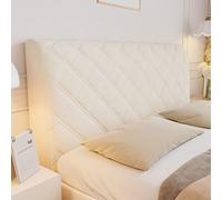 Housse de tête de lit rembourrée, anti-poussière Couvre tête de lit, velours cristal Couverture de tête de lit pour simple, double, king size bois/cuir/fer Dossier de lit, Lavable(150x70cm,Beige2)