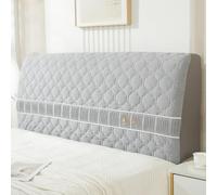 Housse de tête de lit tapissée de Couleur Unie avec Rembourrage épais, Housse de tête de lit Extensible Simple et Moderne pour Lits Doubles Super King Size- Gray||120cm