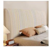 Housse De Tête De Lit Texturée En Lin For King Queen Size, Housse De Tête De Lit En Chenille Extensible, Protection Anti-poussière Lavable For Chambre À Coucher(Striped Yellow,Cal King/67-75in)