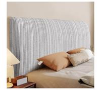 Housse De Tête De Lit Texturée En Lin For King Queen Size, Housse De Tête De Lit En Chenille Extensible, Protection Anti-poussière Lavable For Chambre À Coucher(Striped Black,Cal King/67-75in)