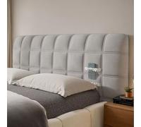 Housse de tête de lit universelle en velours extensible - Couleur unie - Pour lit jumeau, lit double, grand lit, king size, décoration de chambre à coucher - Gris - 220 cm