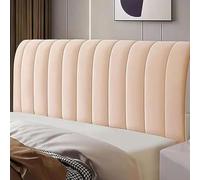 Housse de tête de lit, Velours rembourré, Anti-poussière, Extensible, Couleur Unie, matelassée, for Lits Jumeaux, Queen Size, Full, King Size, californiens(Light Brown,120x60cm)