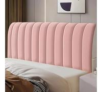 Housse de tête de lit, Velours rembourré, Anti-poussière, Extensible, Couleur Unie, matelassée, for Lits Jumeaux, Queen Size, Full, King Size, californiens(Pink,180x60cm)