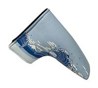 Housse de tête de putter de golf imperméable en cuir PU style lame universelle pour toutes les marques design vague bleu