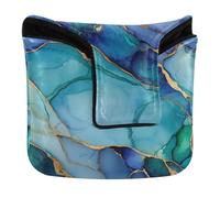 Housse de tête de putter magnétique pour maillet et carré en cuir PU imperméable bleu roi vert