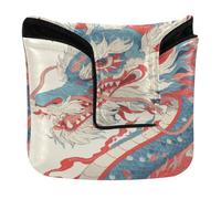 Housse de tête de putter pour maillet avec fermeture magnétique - Accessoires de golf pour homme et femme - En cuir synthétique imperméable - Motif dragon de dessin animé - 4 juillet - Jour de