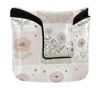 Housse de tête de putter pour maillet avec fermeture magnétique pour maillets et carrés en cuir synthétique imperméable doux rose poudré coquelicot et marguerite