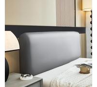 Housse De Tête Lit en Simili Cuir PU - Extensible & Universelle pour Sommier 90/140/160/180 Cm Protection Anti-poussière, Déperlant, Façade Lisse Facile À Essuyer(Dark Grey,Cal :180cm(70.87inch))
