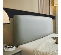 Housse De Tête Lit en Simili Cuir PU - Extensible & Universelle pour Sommier 90/140/160/180 Cm Protection Anti-poussière, Déperlant, Façade Lisse Facile À Essuyer(Silver Grey,Queen:150cm(59.06inch))
