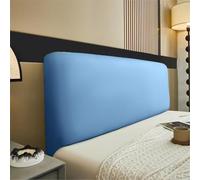 Housse De Tête Lit en Simili Cuir PU - Extensible & Universelle pour Sommier 90/140/160/180 Cm Protection Anti-poussière, Déperlant, Façade Lisse Facile À Essuyer(Blue,King:200cm(78.74inch))