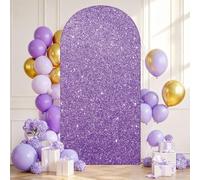 Housse De Toile De Fond en Arc De Mariage,Cover Housse éLastique Double Face en Spandex pour Toile De Fond Ronde SupéRieure,Couvre-Arc pour DéCoration De Mariage,Anniversaire (Violet，80x180 6FT)