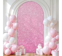 Housse De Toile De Fond en Arc De Mariage,Cover Housse éLastique Double Face en Spandex pour Toile De Fond Ronde SupéRieure,Couvre-Arc pour DéCoration De Mariage,Anniversaire (Rose，55x120 4FT)