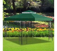 Housse De Toit De Remplacement pour Gazebo - Bâche De Canopée De Rechange pour Gazebo - Toile Imperméable Double Couche 3x3m pour Jardin, Terrasse, Patio, Barbecue Et Extérieur